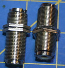 2x UHF Female Coax Connector Adapter Bulkhead Double 1.5 Inch