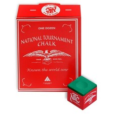 NATIONAL TOURNAMENT Pool cue Billiard CHALK - ONE DOZEN - Choose your color
