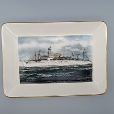 SS ARGENTINA SS BRASIL Moore McCormack Portrait Trinket Dish 7.5"x5.25" 1958