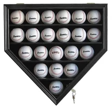 DisplayGifts Baseball Display Case Baseball Holders for Balls Display , 21 Slots