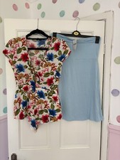 BNWT M  L 12 14 Forever 21 Bundle Playsuit / Skater Dress Summer Club Wear Blue