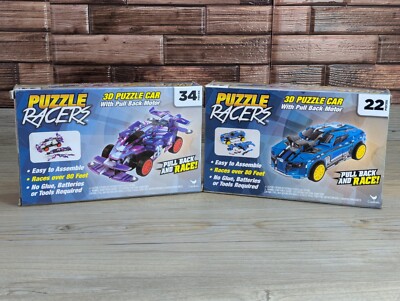 Puzzle Racers 3D Puzzle Car Pull Back & Race 2 Car Set Spinmaster Cardinal New