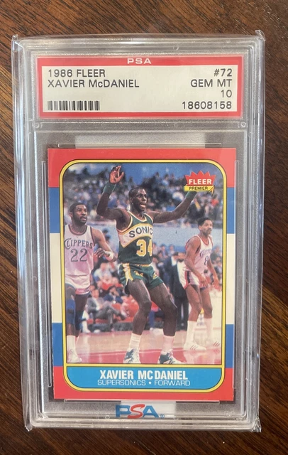 1986 Fleer Basketball #72 Xavier McDaniel RC PSA 10 GEM MINT