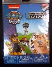 Paw Patrol 25 temporary Prism Foil Metallic tattoos pack Made USA