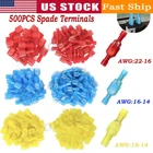 500PCS Nylon Spade Insulated Crimp Connectors Quick Disconnect Wire Terminals