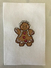 Gingerbread Girl - Completed Counted Cross Stitch Panel