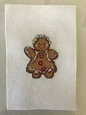 Gingerbread Girl -  Completed Counted Cross Stitch Panel