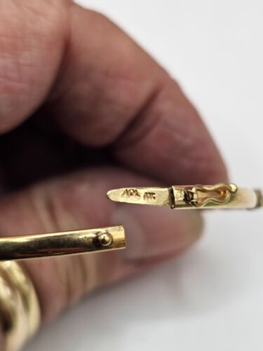 Vintage 10K yellow gold Diamond Emerald bracelet - Picture 8 of 14