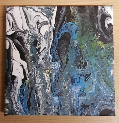 Original Acryl Gemälde auf Leinwand Fluid Pour Liquid Art Abstrakt