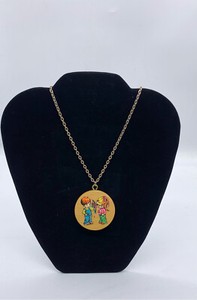 Vintage Kitsch Love Is Forgiving Hippie Necklace wood 