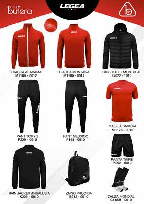 BOX LEGEA CALCIO CALCETTO VARI COLORI PEZZI KIT TUTE SET