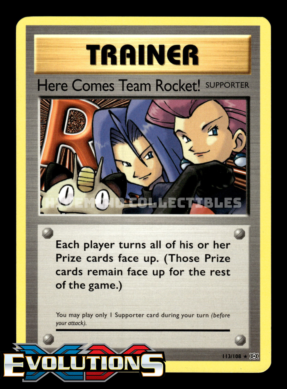 Here Comes Team Rocket! 113/108 XY Evolutions Secret Rare Pokemon Card