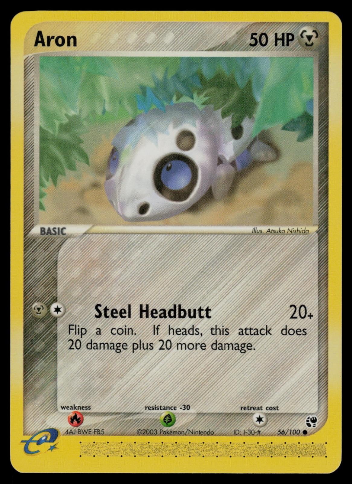 Aron 56/100 Common Sandstorm Pokemon Lightly Played
