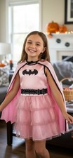 BATGIRL DC Comics Costume Dress with Cape Pink/Black Size Girl Medium 10 12