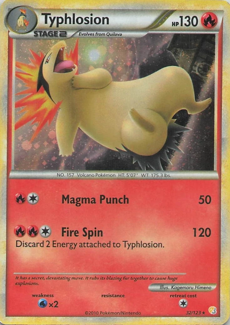 Typhlosion Rare HeartGold SoulSilver 32/123 MP