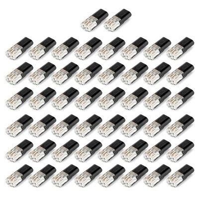 50pcs Black Polycarbonate Cable Connectors Plug in Type for 18-22 AWG with Lock
