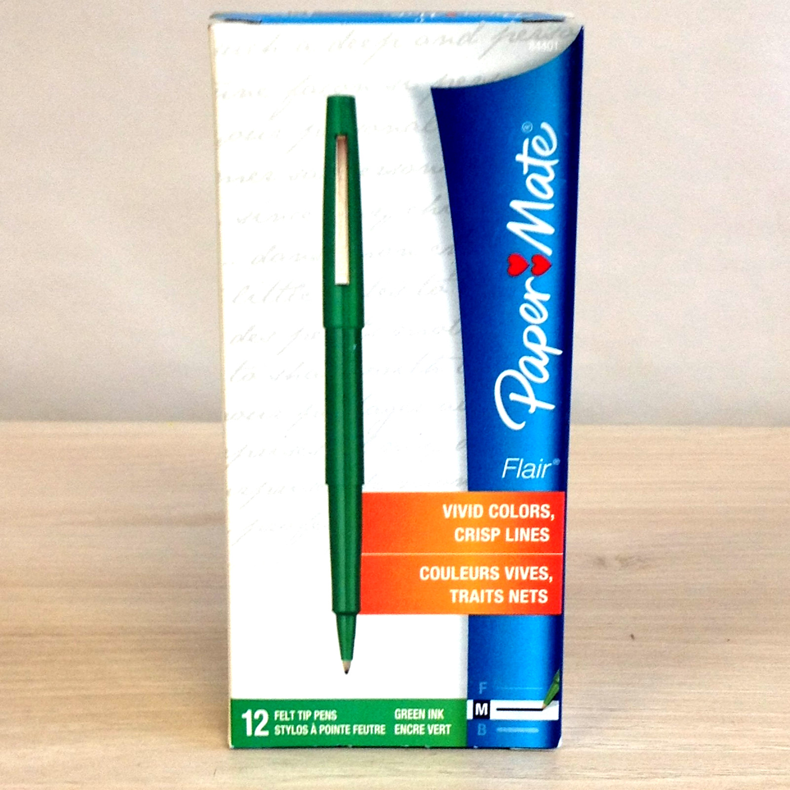 Box of 12 Paper Mate Flair Felt Tip Pens GREEN 0.7mm Medium Point 8440152 NEW