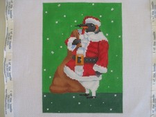 Handpainted Needlepoint Canvas by Scott Church Creative - Penguin Santa SC PL55