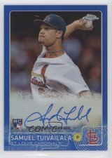 2015 Topps Chrome Rookie Blue Refractor 45/150 Sam Tuivailala Samuel Auto i6j