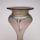 Vintage Art Glass Abelman Studio Iridescent Favrille Pulled Feather Vase Signed  — photo 7