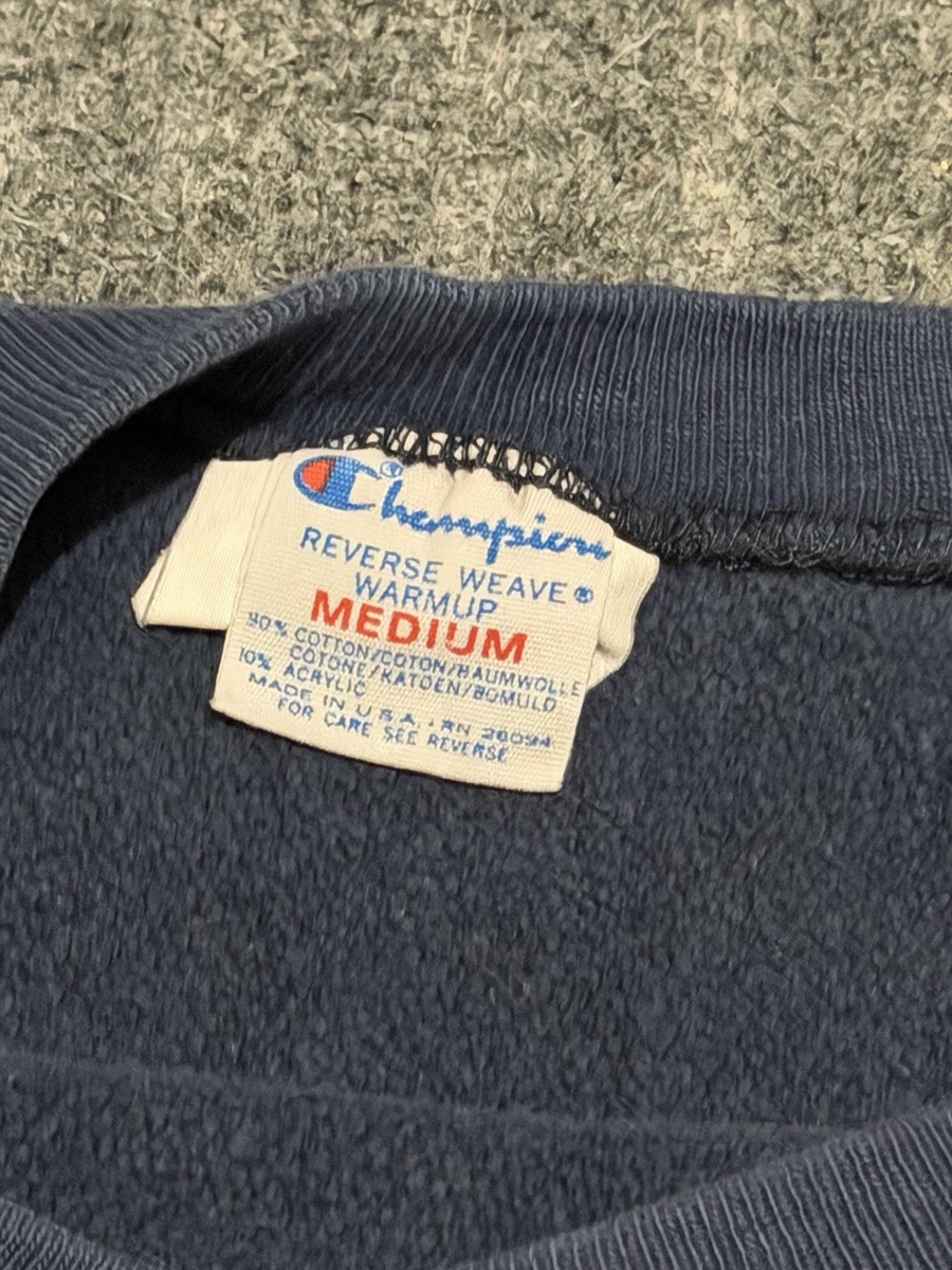 VTG 80s Champion Reverse Weave Mens Navy Blue Heavyweight Crewneck