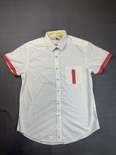 Robert Graham X Shirt Mens Short Sleeve Button Up Size XL Tailored Fit White
