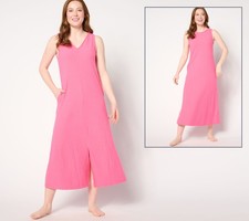 Cuddl Duds Women's Dress Sz S Wide Rib -Way Round to V-Neck Tank Pink A637436