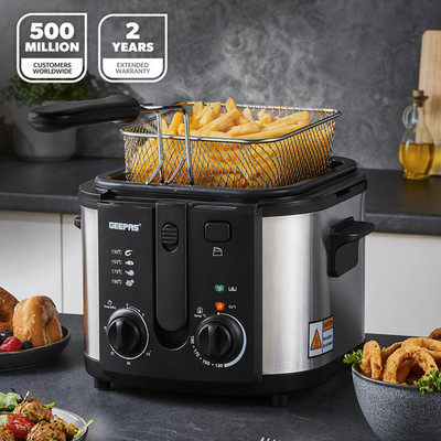 GEEPAS Fritteuse 3L Korb Öl Brat Lebensmittel Antihaft Öltank 2180W