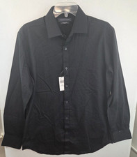 Tommy Hilfiger Men's Slim Fit Dress Shirt Black Medium 15-15.5 32/33 NWT 75
