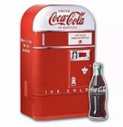 Coca-Cola® Bottle Shaped 1 oz .999 Silver Colorized Bar in Vending Machin Tin