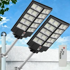Commercial 10000000LM LED Outdoor Dusk to Dawn Solar Street Light Road Area Lamp