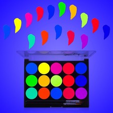 MEICOLY UV Blacklight Face Paint,15 Bright 15 colors uv blacklight face paint