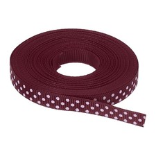 Grosgrain Ribbons 10 Yards 3/8 Inch Wine Red with White Dots Ribbon Bow