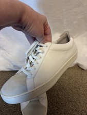 Vince womens White Leather Lace-Up Low Top Sneakers shoes size 7
