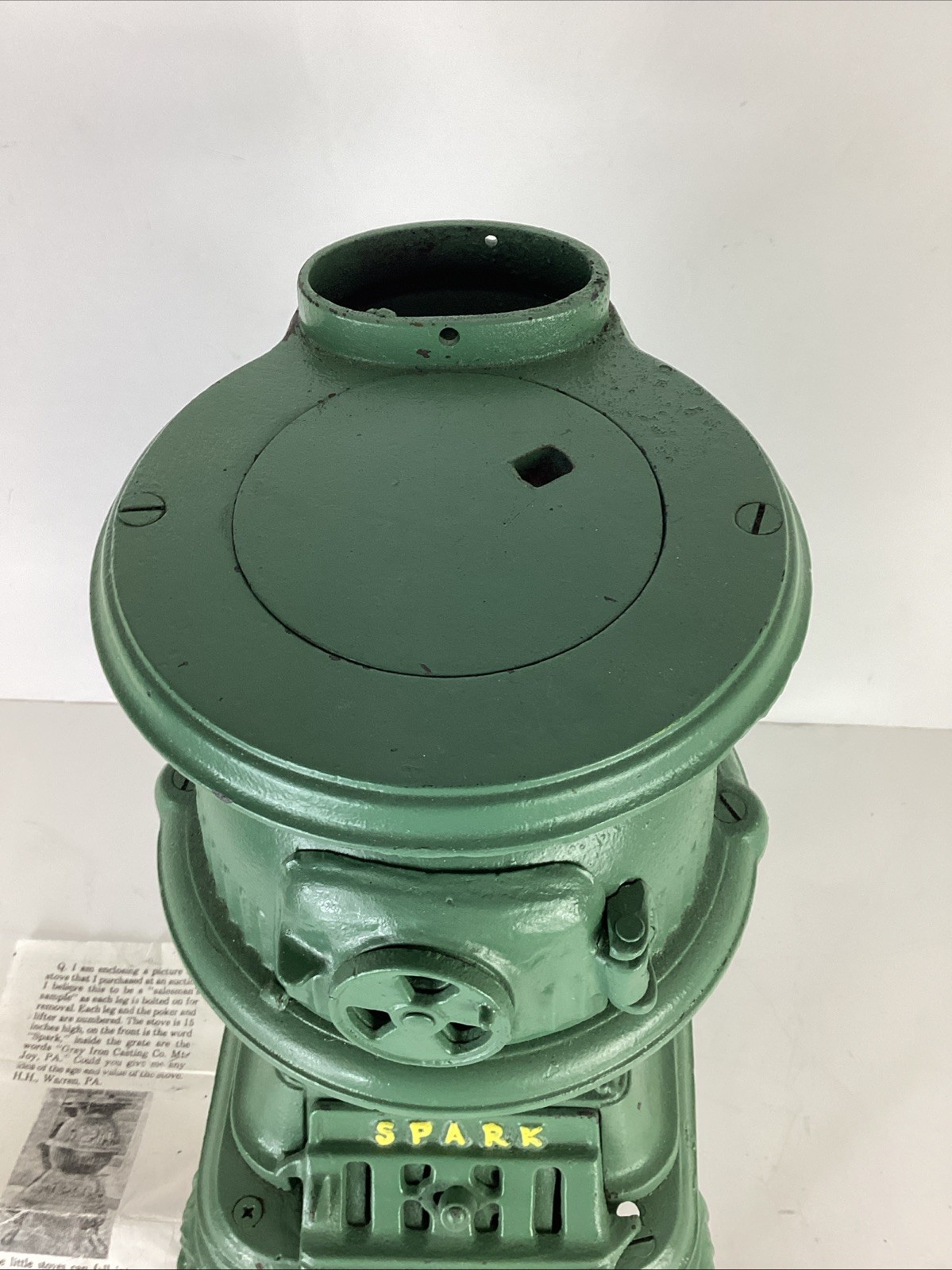 Grey Iron Casting Co. SPARK Miniature Potbelly Salesman Sample Stove Cast Iron