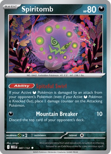 Spiritomb 087/132 Pokémon ME01: Mega Evolution Uncommon Regular 2025 NM