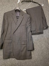 Traje Brooks Brothers Madison Para Hombre 44 39x29 Gris A Cuadros 2 Piezas Chaqueta Pantalones Italia