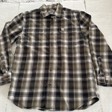 Carhartt Hubbard Heavy Plaid Flannel Shirt Long Sleeve Button Up Size M