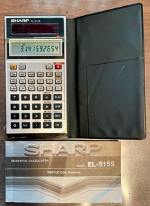 Vintage 1982 Sharp EL-515S Solar Pocket Scintifc Calculator Case Manual WORKING!