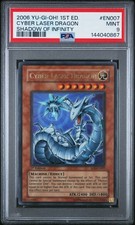 2006 YU-GI-OH! SOI-SHADOW OF INFINITY 1ST ED #EN007 CYBER LASER DRAGON PSA 9