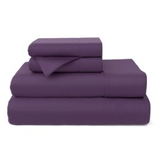 Bed Sheet Set Queen 100 Bamboo Rayon 4 Piece Deep Pocket Silver Cosy House Soft