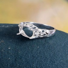 925 Silver 7x5 mm oval Engagement Ring Setting Engagement Semi Mount Ring Blank