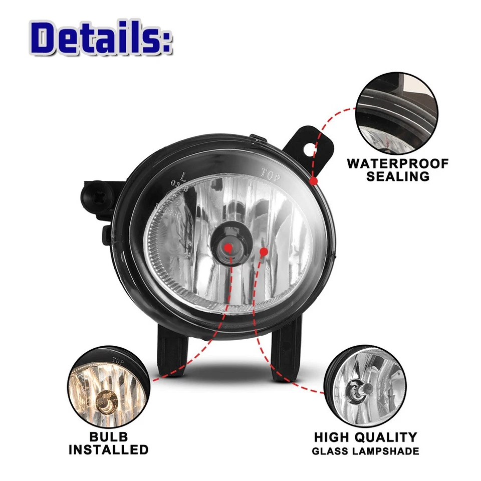 2x For BMW 12-18 F30 3 Series Sedan 320i 325i 328i 335i 428i 435i Fog Light Lamp Foto 2 de 4