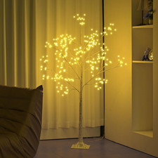 LED Birch Tree Light with Remote Control - Warm White Indoor Decor Lamp