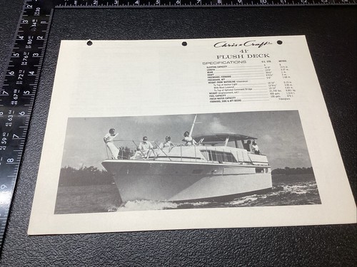 3 Chris Craft Boat Spec Info PLANS Parts List 1/1 41ft FLUSH DECK 1973 Yacht