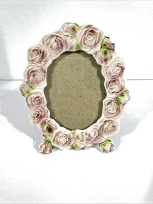 Vintage Elsa Inc Porcelain Frame Rosebuds