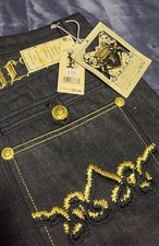 Crown Holder NWT Size 38 Embroidered Crest Streetwear Jeans