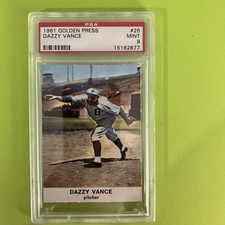 1961 Golden Press Baseball #26 Dazzy Vance PSA 9