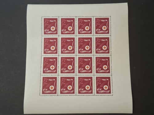 Croacia NDH WWII 1944 Cruz Roja ** MNH Juego completo 16x en hojas completas - Imagen 4 de 7