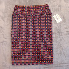 LuLaRoe Cassie Skirt Medium Multicolor Geometric Knee Length Pull On Pencil New